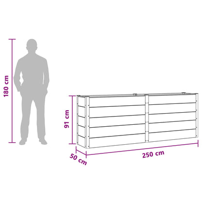 vidaXL Garden Raised Bed Brown 250 x 50 x 91 cm