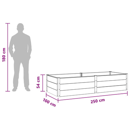 vidaXL Garden Raised Bed Brown 250 x 100 x 54 cm
