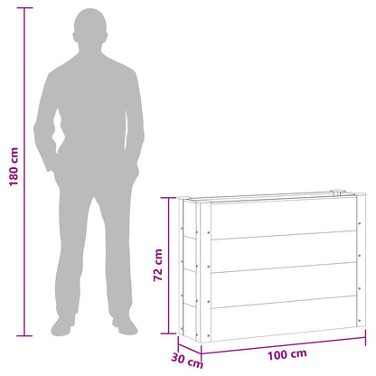 vidaXL Garden Raised Bed Grey 100 x 30 x 72 cm