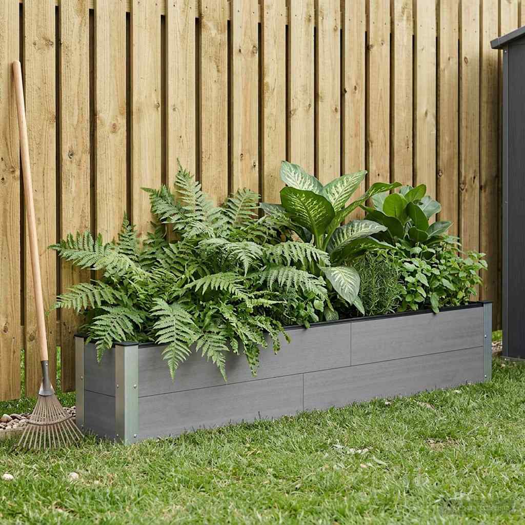 vidaXL Garden Raised Bed Grey 200 x 30 x 36 cm