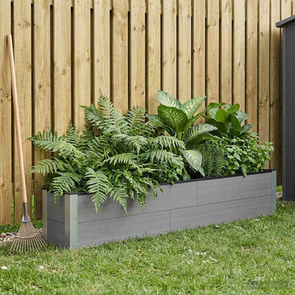 vidaXL Garden Raised Bed Grey 200 x 30 x 36 cm