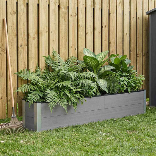 vidaXL Garden Raised Bed Grey 200 x 30 x 36 cm