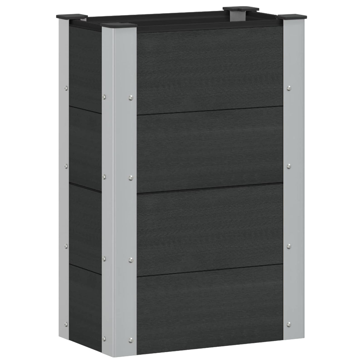 vidaXL Garden Raised Bed Black 50 x 30 x 72 cm WPC and Aluminium