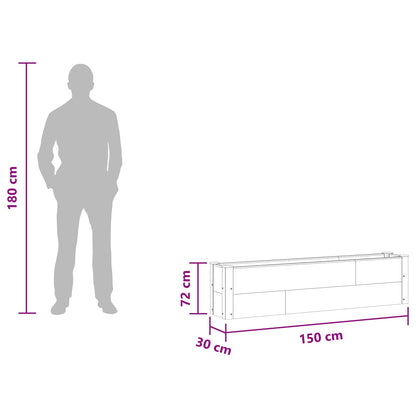 vidaXL Garden Raised Bed Black 150 x 30 x 36 cm