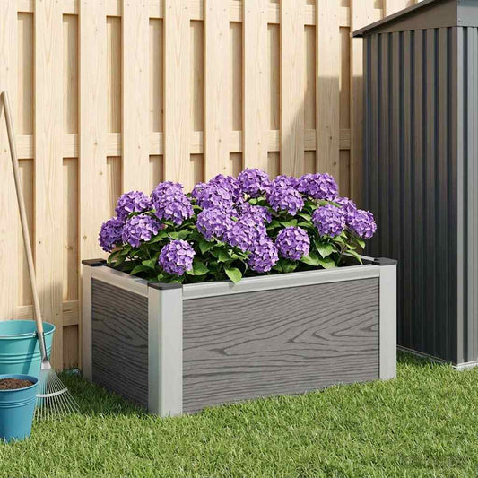 vidaXL Garden Raised Bed Grey 50 x 30 x 22 cm WPC and Aluminium