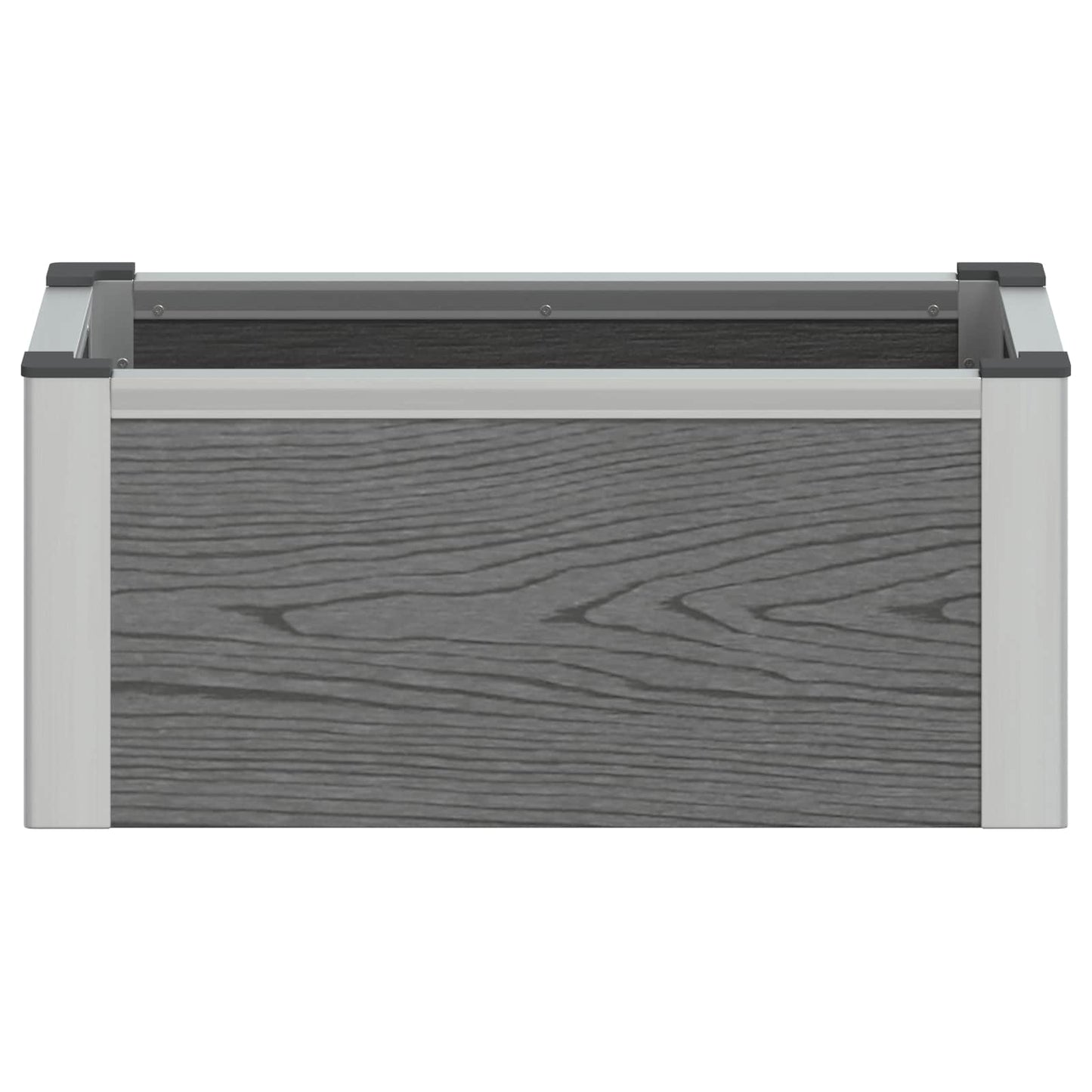 vidaXL Garden Raised Bed Grey 50 x 30 x 22 cm WPC and Aluminium