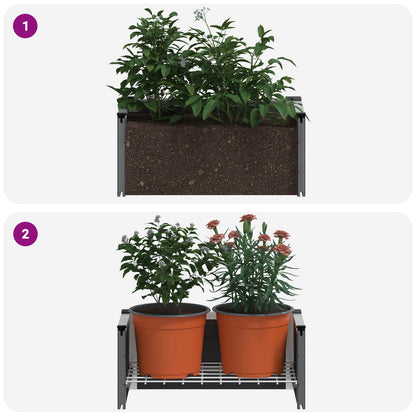 vidaXL Garden Raised Bed Grey 50 x 30 x 22 cm WPC and Aluminium
