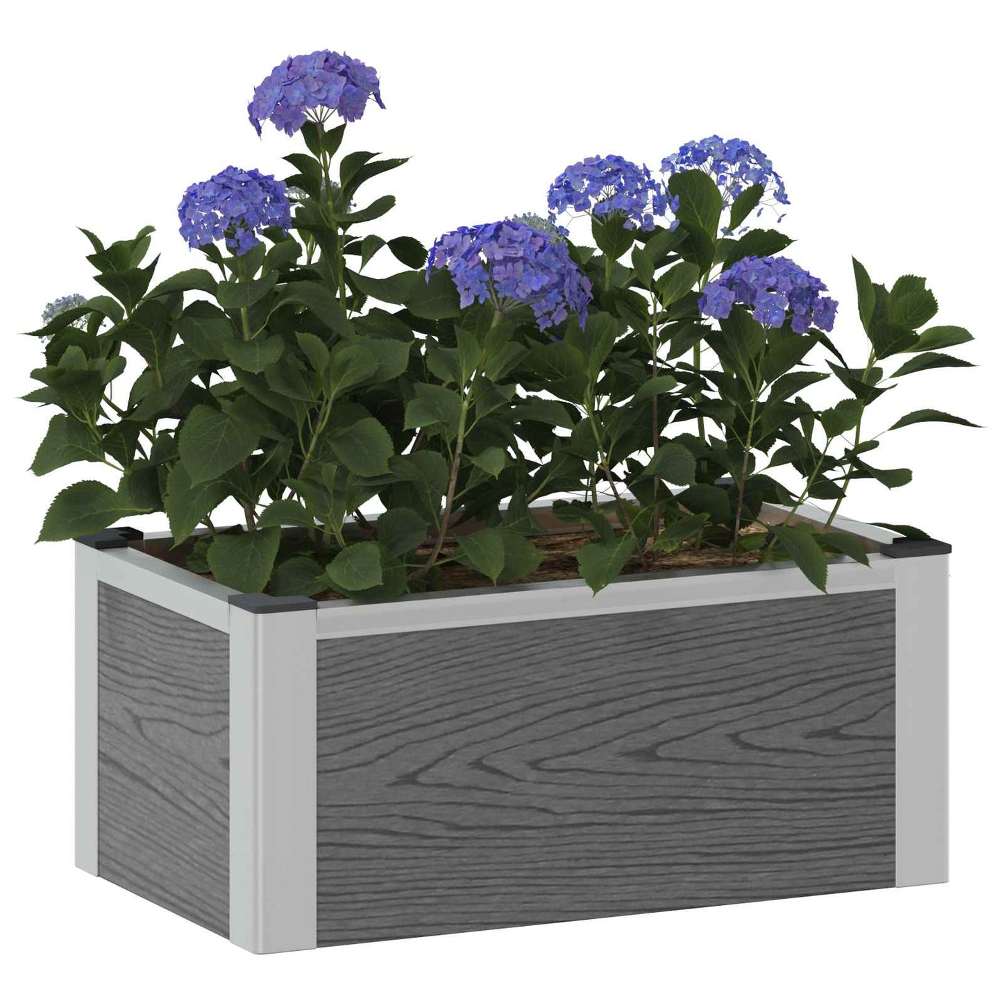 vidaXL Garden Raised Bed Grey 50 x 30 x 22 cm WPC and Aluminium