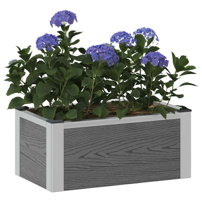 vidaXL Garden Raised Bed Grey 50 x 30 x 22 cm WPC and Aluminium