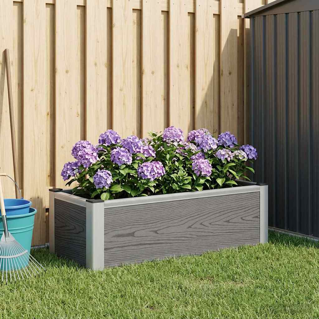 vidaXL Garden Raised Bed Grey 75 x 30 x 22 cm WPC and Aluminium