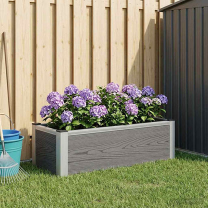 vidaXL Garden Raised Bed Grey 75 x 30 x 22 cm WPC and Aluminium