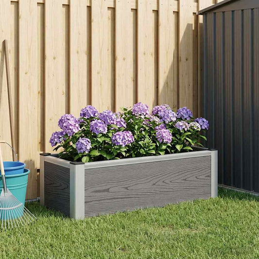 vidaXL Garden Raised Bed Grey 75 x 30 x 22 cm WPC and Aluminium