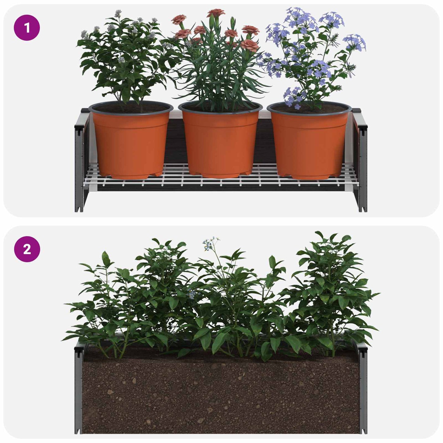 vidaXL Garden Raised Bed Grey 75 x 30 x 22 cm WPC and Aluminium