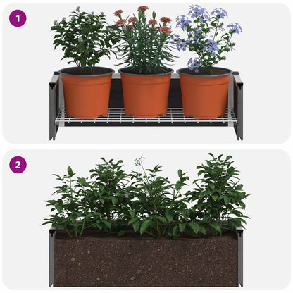 vidaXL Garden Raised Bed Grey 75 x 30 x 22 cm WPC and Aluminium