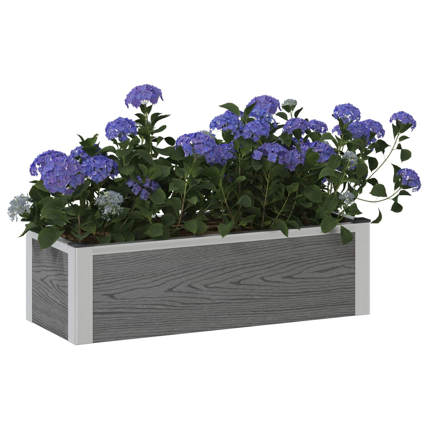 vidaXL Garden Raised Bed Grey 75 x 30 x 22 cm WPC and Aluminium