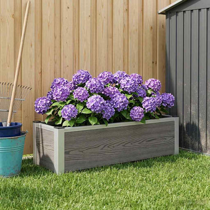 vidaXL Garden Raised Bed Grey 100 x 30 x 22 cm WPC and Aluminium