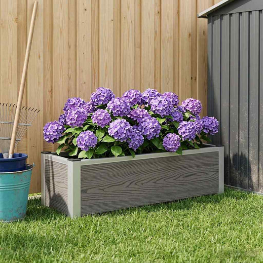 vidaXL Garden Raised Bed Grey 100 x 30 x 22 cm WPC and Aluminium