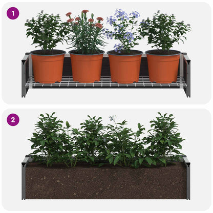 vidaXL Garden Raised Bed Grey 100 x 30 x 22 cm WPC and Aluminium