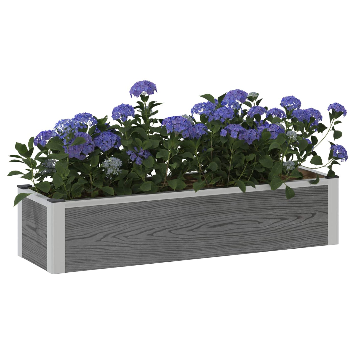 vidaXL Garden Raised Bed Grey 100 x 30 x 22 cm WPC and Aluminium