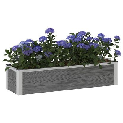 vidaXL Garden Raised Bed Grey 100 x 30 x 22 cm WPC and Aluminium