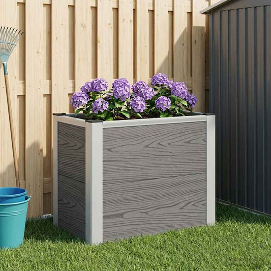 vidaXL Garden Raised Bed Grey 50 x 30 x 42 cm WPC and Aluminium