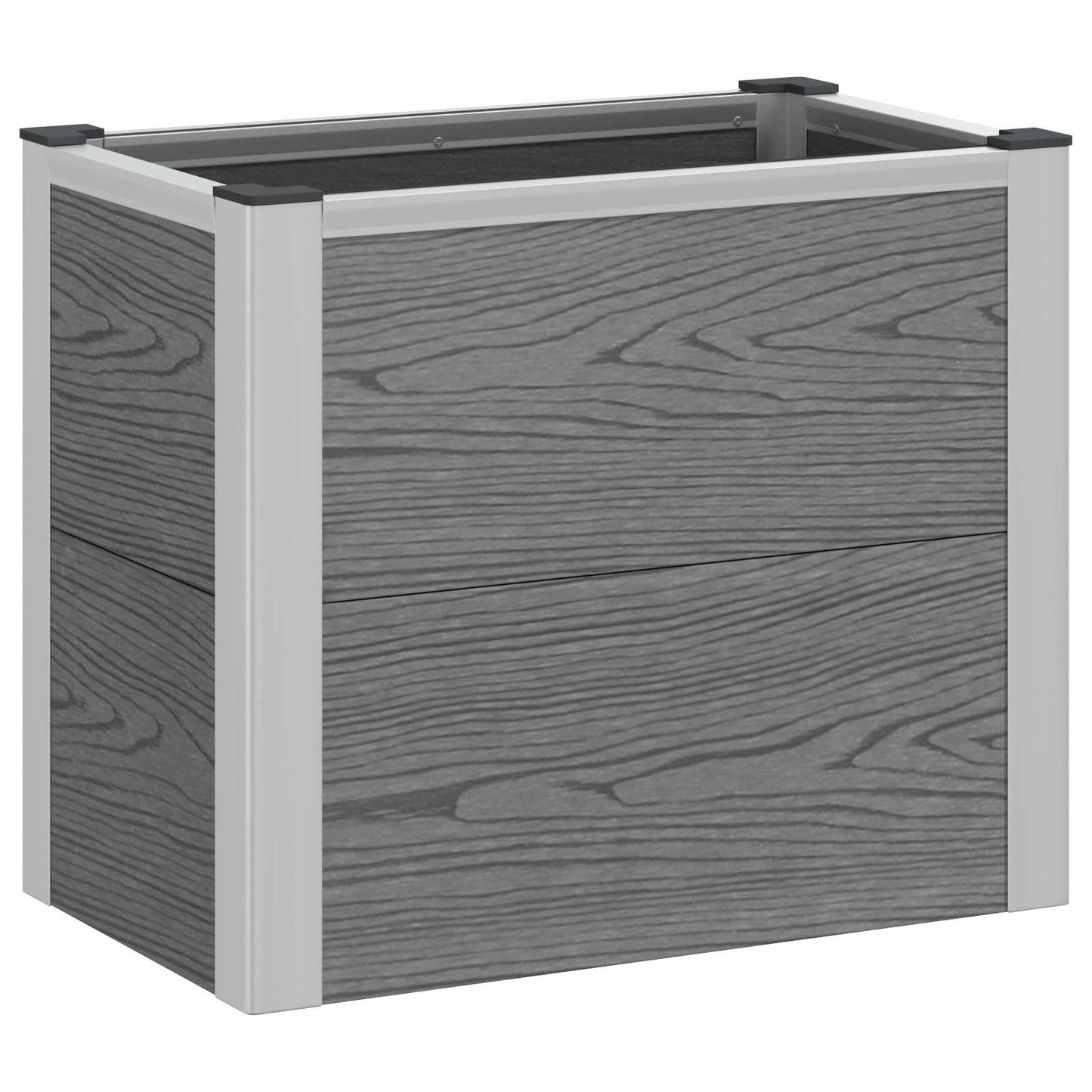 vidaXL Garden Raised Bed Grey 50 x 30 x 42 cm WPC and Aluminium