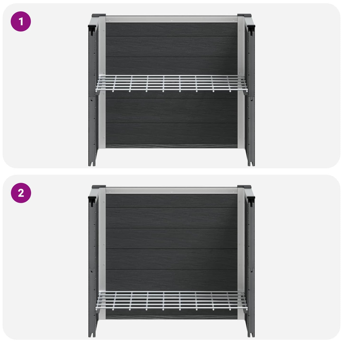 vidaXL Garden Raised Bed Grey 50 x 30 x 42 cm WPC and Aluminium