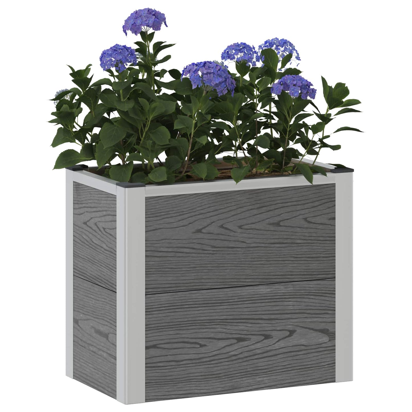 vidaXL Garden Raised Bed Grey 50 x 30 x 42 cm WPC and Aluminium