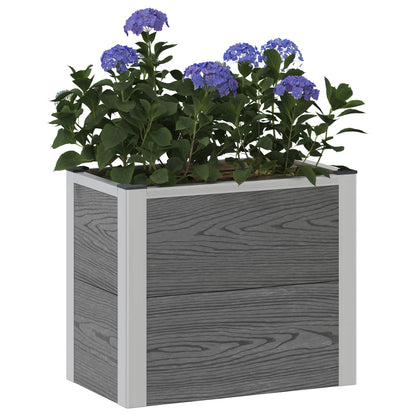vidaXL Garden Raised Bed Grey 50 x 30 x 42 cm WPC and Aluminium