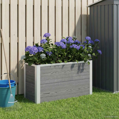 vidaXL Garden Raised Bed Grey 75 x 30 x 42 cm WPC and Aluminium