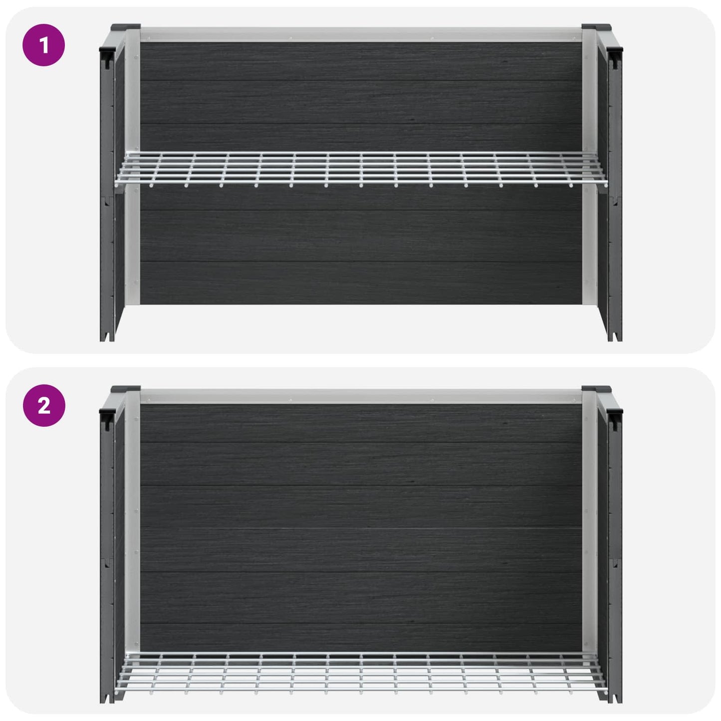vidaXL Garden Raised Bed Grey 75 x 30 x 42 cm WPC and Aluminium