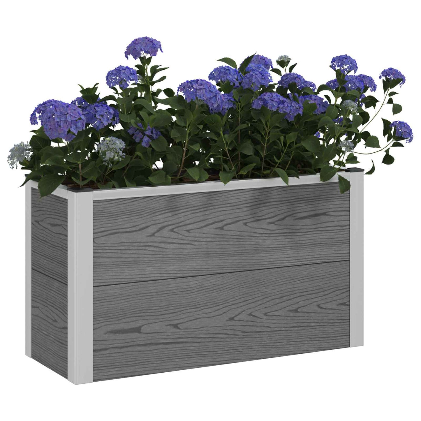 vidaXL Garden Raised Bed Grey 75 x 30 x 42 cm WPC and Aluminium