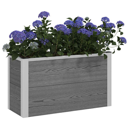 vidaXL Garden Raised Bed Grey 75 x 30 x 42 cm WPC and Aluminium
