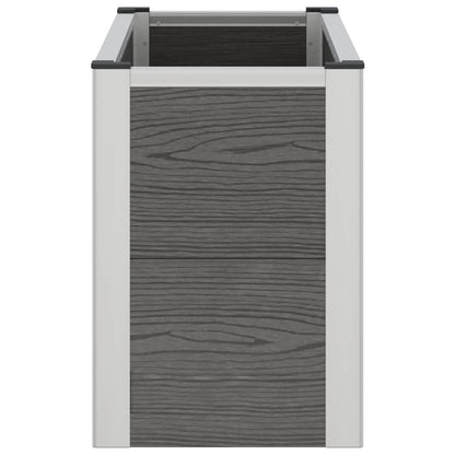 vidaXL Garden Raised Bed Grey 75 x 30 x 42 cm WPC and Aluminium