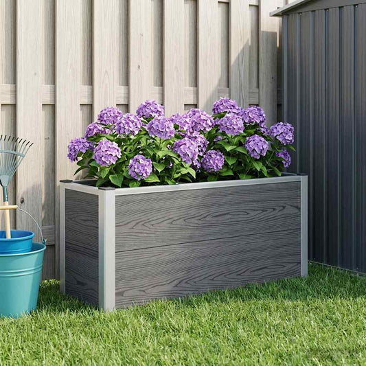 vidaXL Garden Raised Bed Grey 100 x 30 x 42 cm WPC and Aluminium