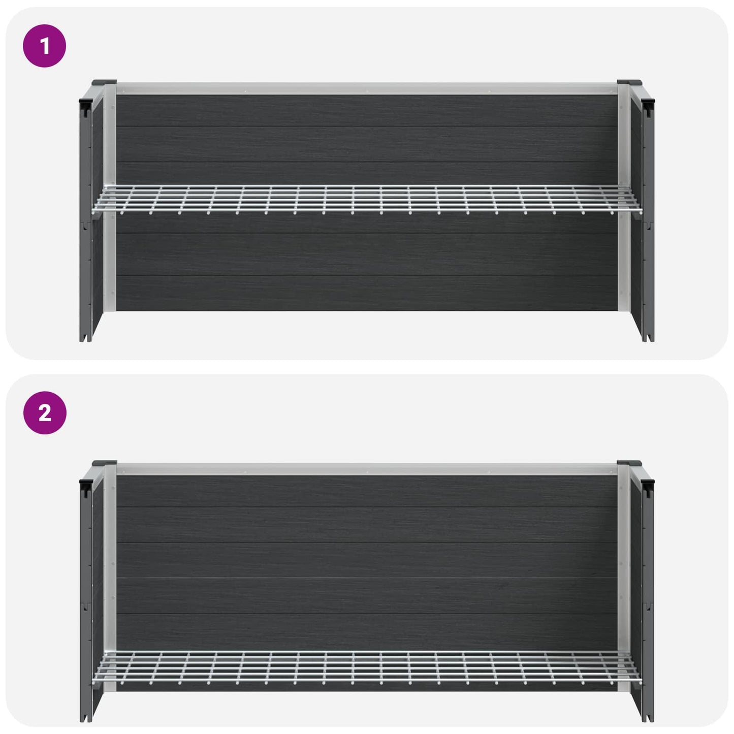 vidaXL Garden Raised Bed Grey 100 x 30 x 42 cm WPC and Aluminium