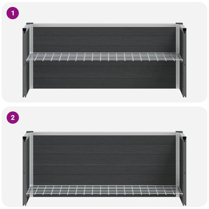 vidaXL Garden Raised Bed Grey 100 x 30 x 42 cm WPC and Aluminium