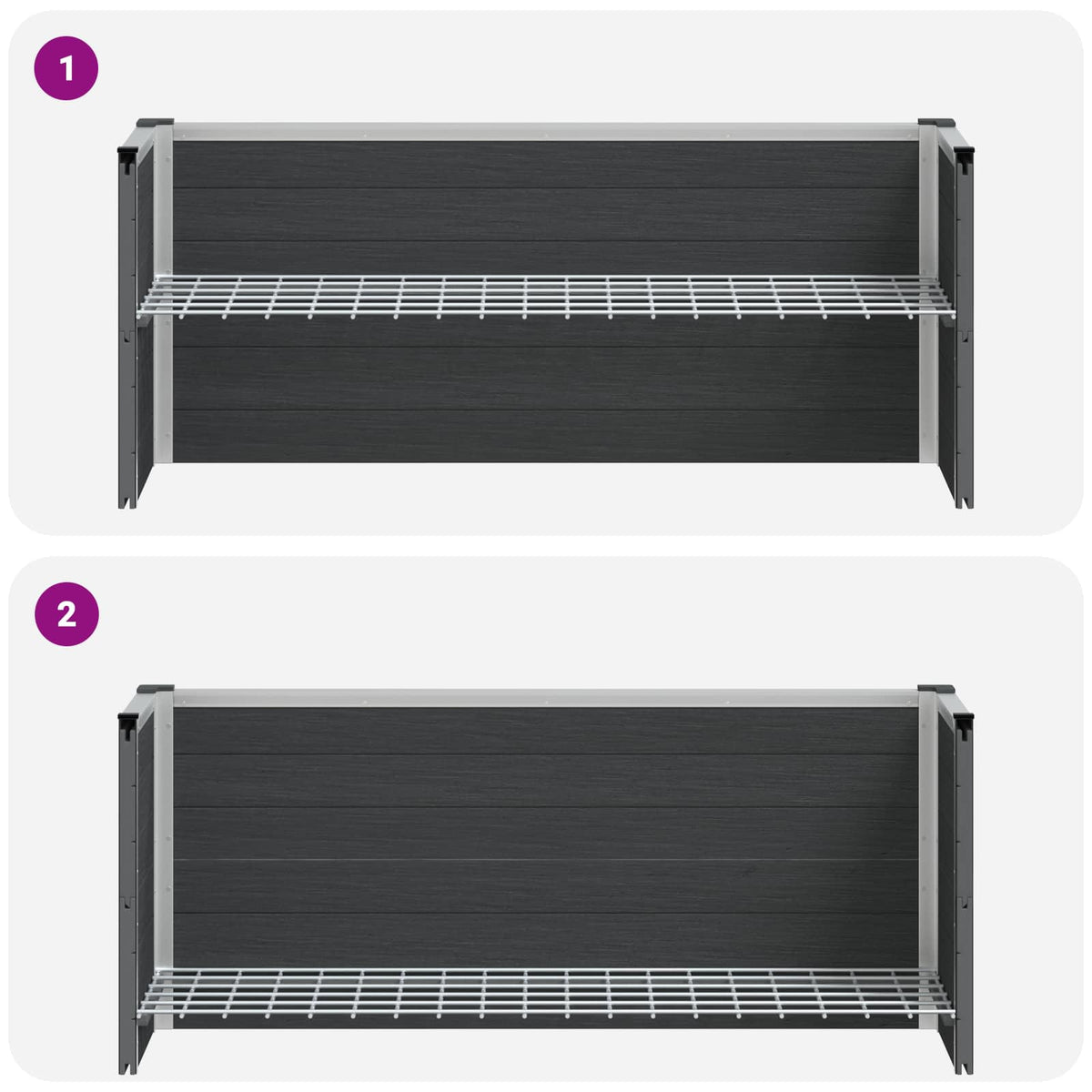 vidaXL Garden Raised Bed Grey 100 x 30 x 42 cm WPC and Aluminium