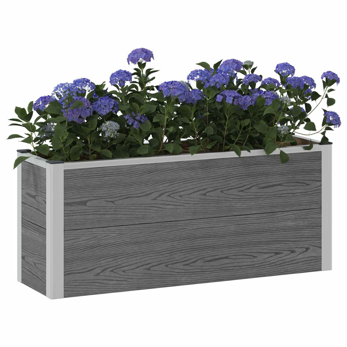 vidaXL Garden Raised Bed Grey 100 x 30 x 42 cm WPC and Aluminium