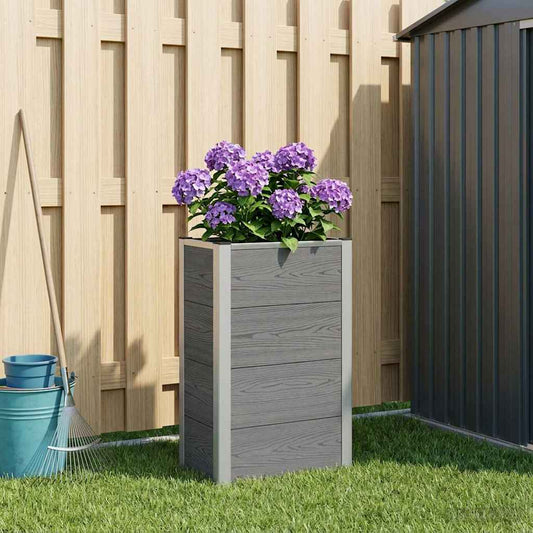 vidaXL Garden Raised Bed Grey 50 x 30 x 82 cm WPC and Aluminium