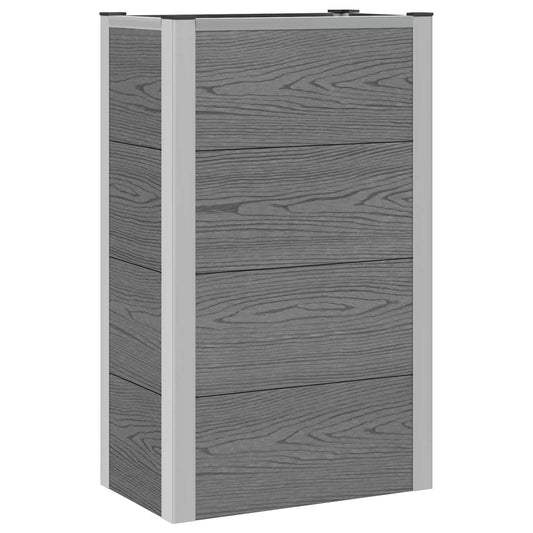 vidaXL Garden Raised Bed Grey 50 x 30 x 82 cm WPC and Aluminium
