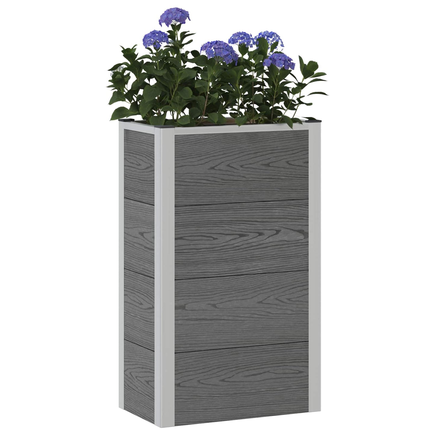 vidaXL Garden Raised Bed Grey 50 x 30 x 82 cm WPC and Aluminium