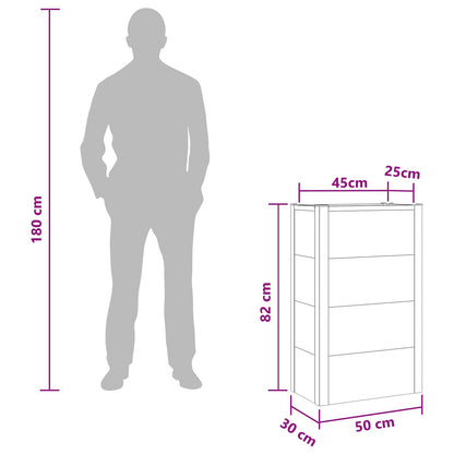vidaXL Garden Raised Bed Grey 50 x 30 x 82 cm WPC and Aluminium