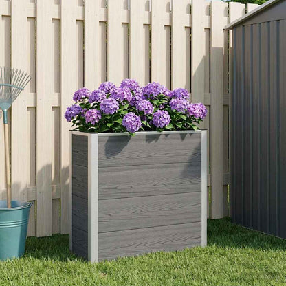 vidaXL Garden Raised Bed Grey 75 x 30 x 82 cm WPC and Aluminium