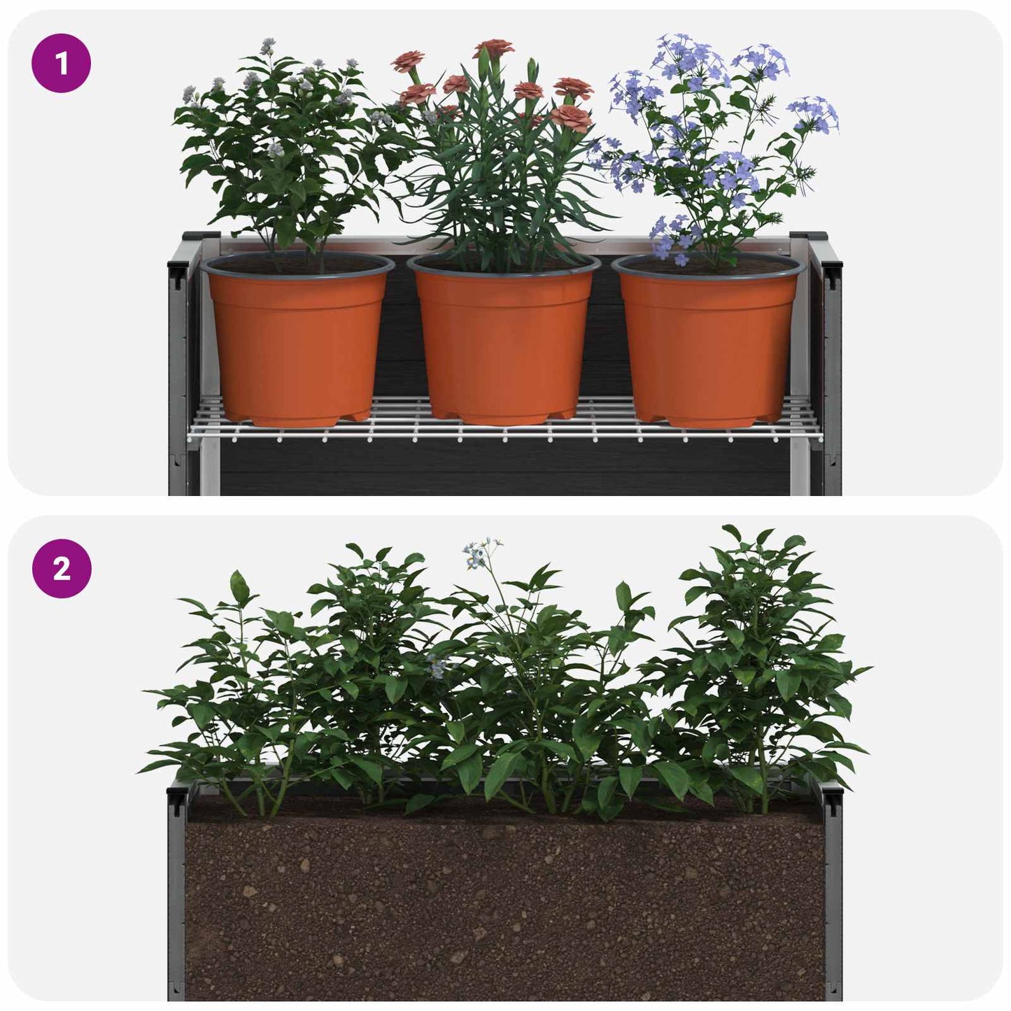 vidaXL Garden Raised Bed Grey 75 x 30 x 22 cm WPC and Aluminium