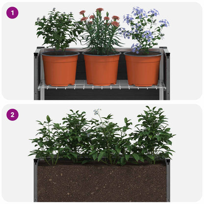 vidaXL Garden Raised Bed Grey 75 x 30 x 22 cm WPC and Aluminium