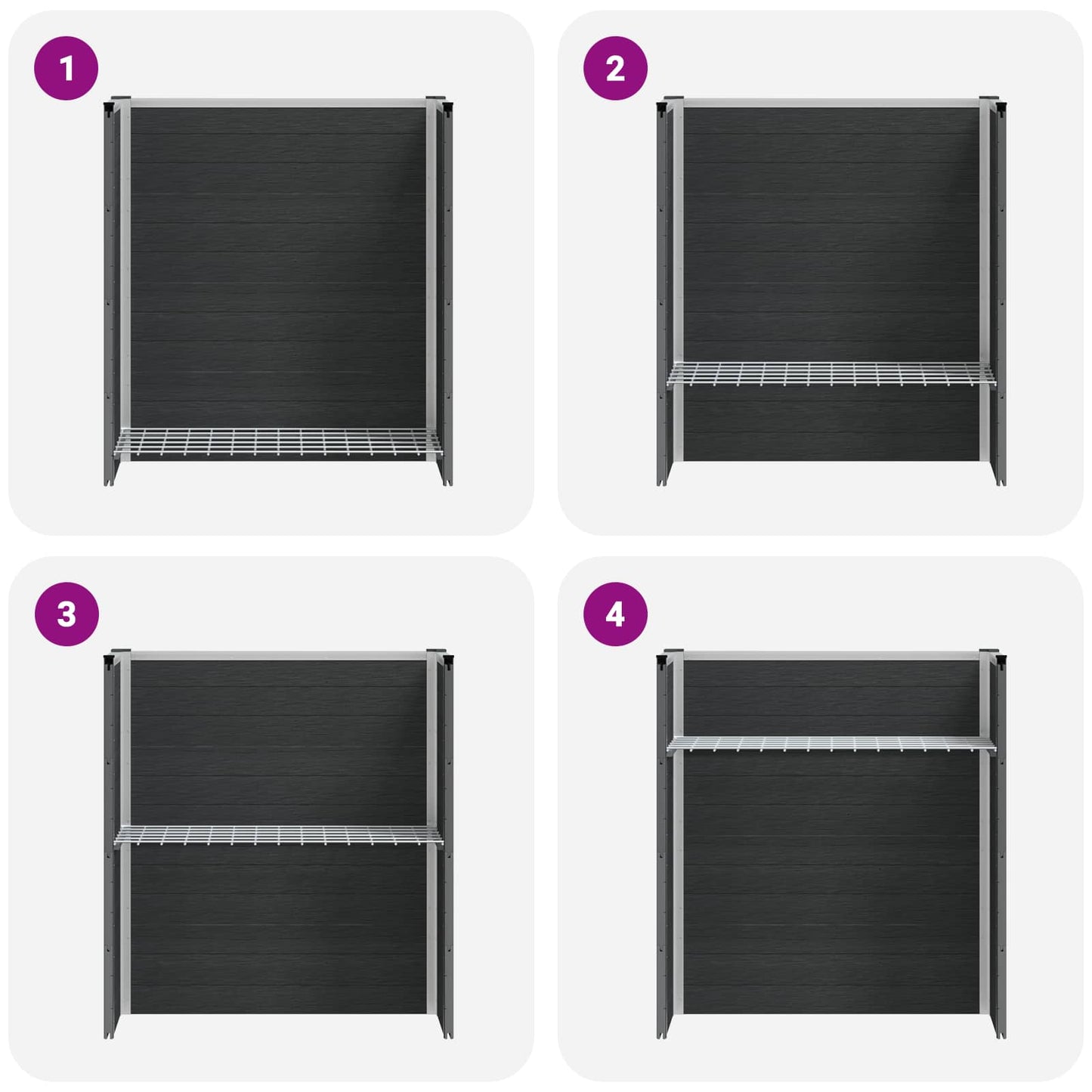vidaXL Garden Raised Bed Grey 75 x 30 x 22 cm WPC and Aluminium