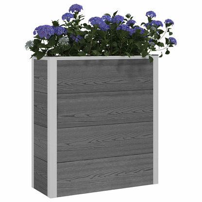 vidaXL Garden Raised Bed Grey 75 x 30 x 22 cm WPC and Aluminium