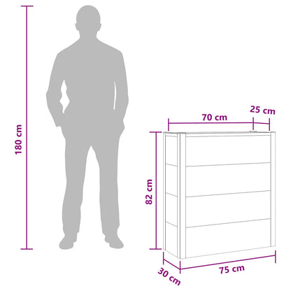 vidaXL Garden Raised Bed Grey 75 x 30 x 22 cm WPC and Aluminium