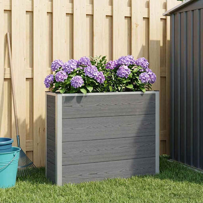 vidaXL Garden Raised Bed Grey 100 x 30 x 82 cm WPC and Aluminium